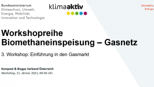 klimaaktiv-Workshopreihe: „Einführung in den Gasmarkt“ am 21. Jänner 2021